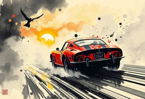 Ferrari 250 GTO - Vlucht van de Horizon Japanse kunst