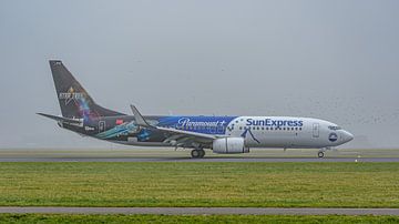 SunExpress Boeing 737 met speciaal kleurenschema. van Jaap van den Berg