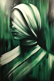 Portrait d'une femme méconnaissable sur Franka Poulain