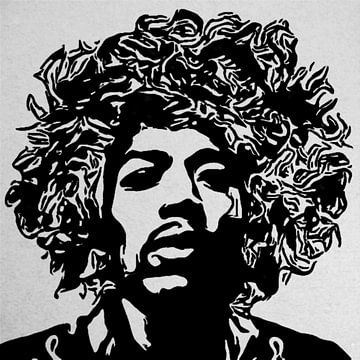 Motif Portrait Jimi Hendrix Rockstar 1 Edding Action by Felix von Altersheim