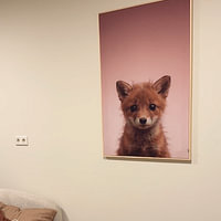 Klantfoto: Portret van een jonge vossenwelp in herfsttinten van Albert Klee, als ArtFrame
