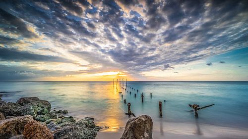 Sunset at Divi Beach Aruba by Harold van den Hurk