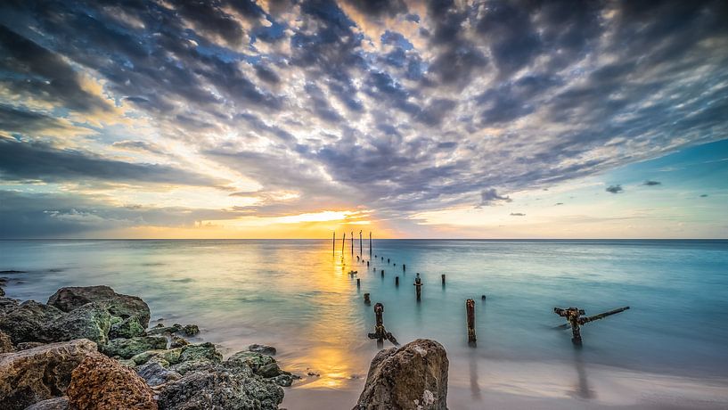 Sunset at Divi Beach Aruba by Harold van den Hurk