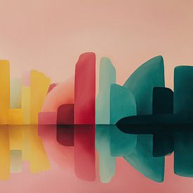 Abstraktes Panorama der Skyline von Tokio in sanften Farben von TheXclusive Art