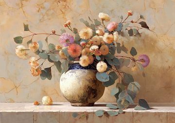 Marble Vase PomPoms by Eye catching paintings