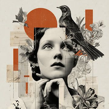 Melancholische surreale digitale flache Illustration von Aden Pink Studio