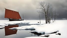 Fischerboot im Winter von Nick Wendt