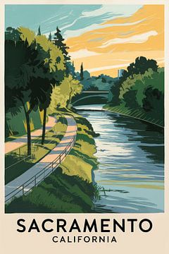 Sacramento, Californië Vintage Reisposter van Poster Art Shop