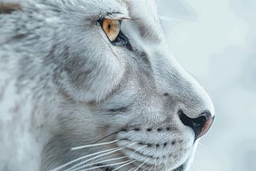Oog van de Jager - Witte Tijger in Detail van Eva Lee