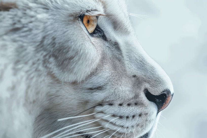 Oog van de Jager - Witte Tijger in Detail van Eva Lee