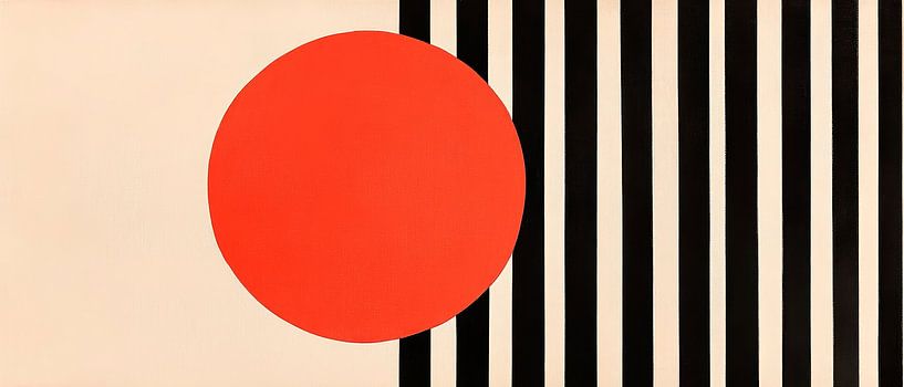 Geometric motif with red circle by Poster Art Shop