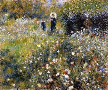Frau mit Sonnenschirm in einem Garten - Pierre-Auguste Renoir
