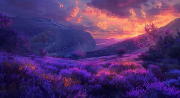 Lavendel dageraad van fernlichtsicht
