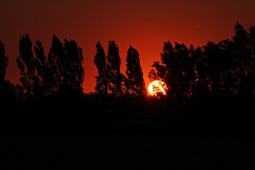 De warmte van de ondergaande zon