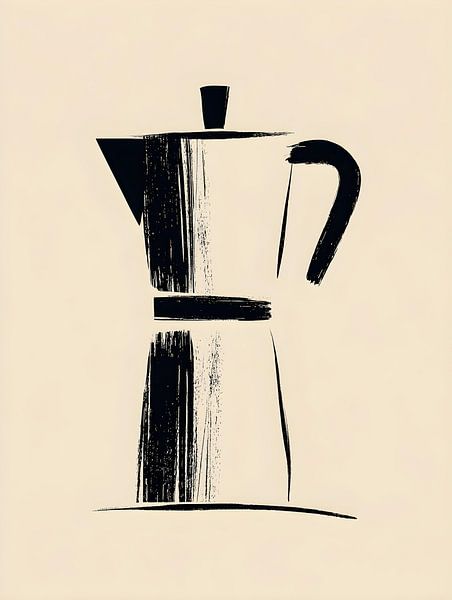 Mocha pot in a minimalist brush shape by drdigitaldesign