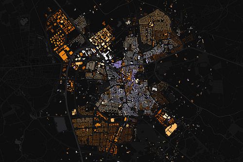 Kaart van Almelo abstract