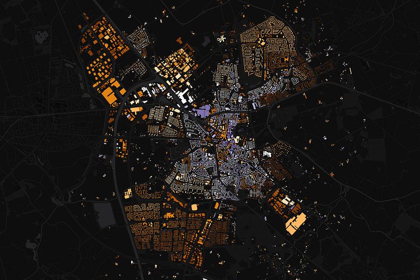 Map of Almelo abstract by Maps Are Art