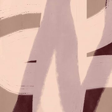 Peinture abstraite minimaliste moderne dans des couleurs neutres et chaudes sur Dina Dankers