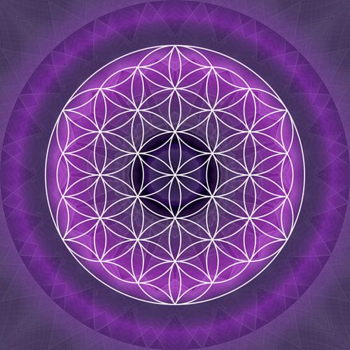 Kronenchakra mit Blume des Lebens