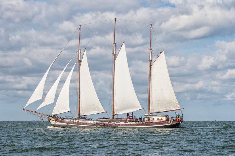   Prachtige grote houten zeilboot op het water van Patricia Hofmeester