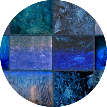 Panorama blauw, collage van Rietje Bulthuis