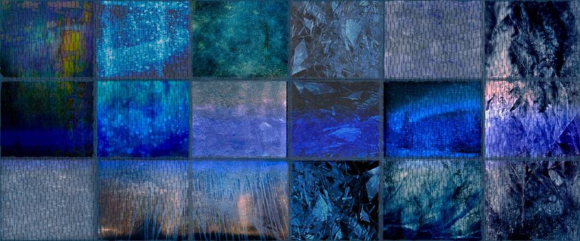 Panorama blau, Collage von Rietje Bulthuis