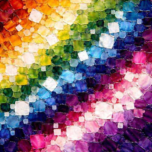 vliegende regenboogvierkanten