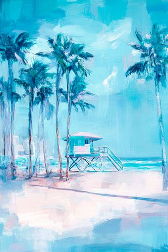 Strand met palmbomen