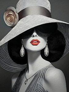 Porträt einer eleganten Frau im Retro-Look, Serie: Colourful Retro -1