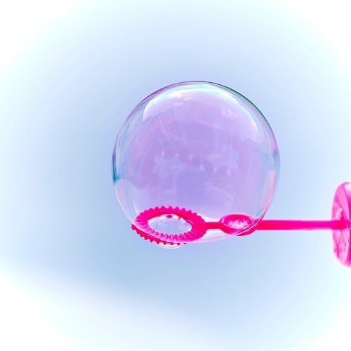 Zicht op een zeepbel.