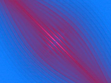 Symmetrisch gebogen lijnpatroon in blauw en roze van Annavee