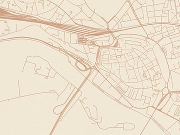 Kaart van Arnhem Centrum in Terracotta van Map Art Studio