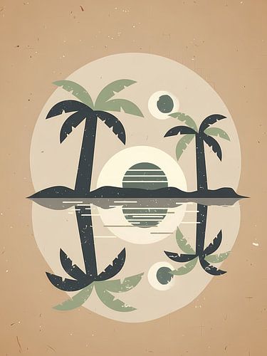 Retro Island Reflection