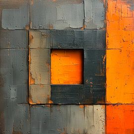Orangefarbenes Quadrat von Harry Hadders Design
