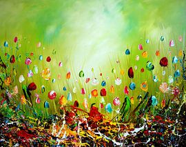 Green Flowers by Gena Theheartofart