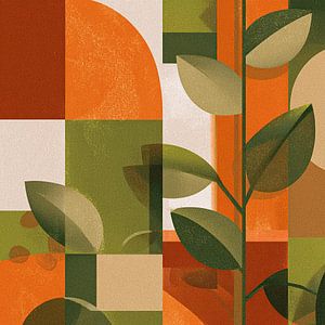 Grüner Zweig | Moderne botanische Formen und Farben