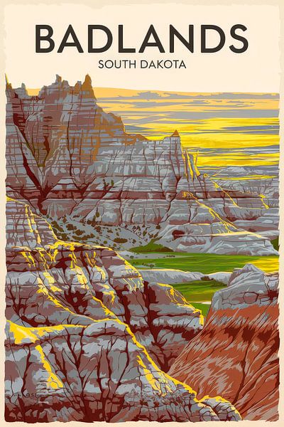 Badlands, South Dakota by Poster Art Shop