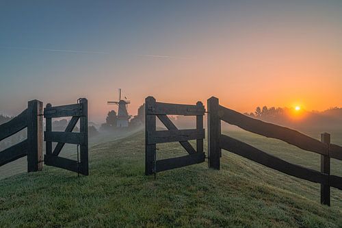 Mill the Butterfly with sunrise
