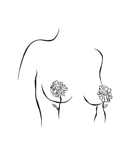 Mit Blumen bedeckte Brüste von Studio Miloa