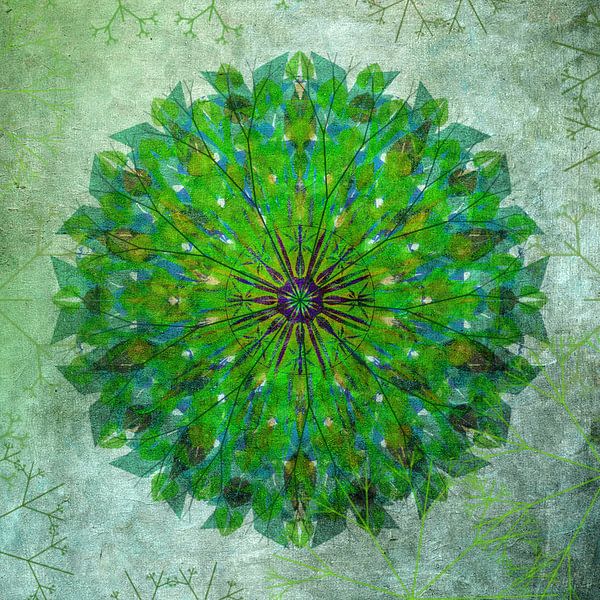 Mandala - grunge in green van Rietje Bulthuis