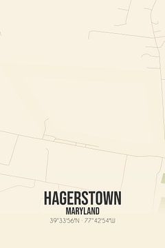 Carte ancienne de Hagerstown (Maryland), USA. sur Rezona