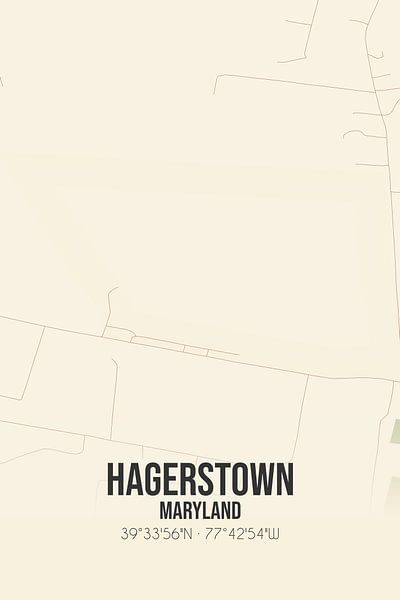 Vintage map of Hagerstown (Maryland), USA. by Prints of Place