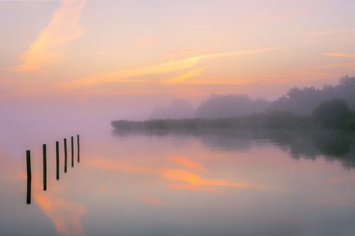 Pastel kleuren van het Leekstermeer