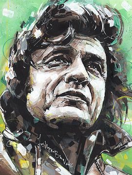 Johnny Cash painting. by Jos Hoppenbrouwers