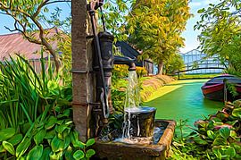 La peinture de la pompe à eau à l'ancienne sur Nicolaas Digi Art