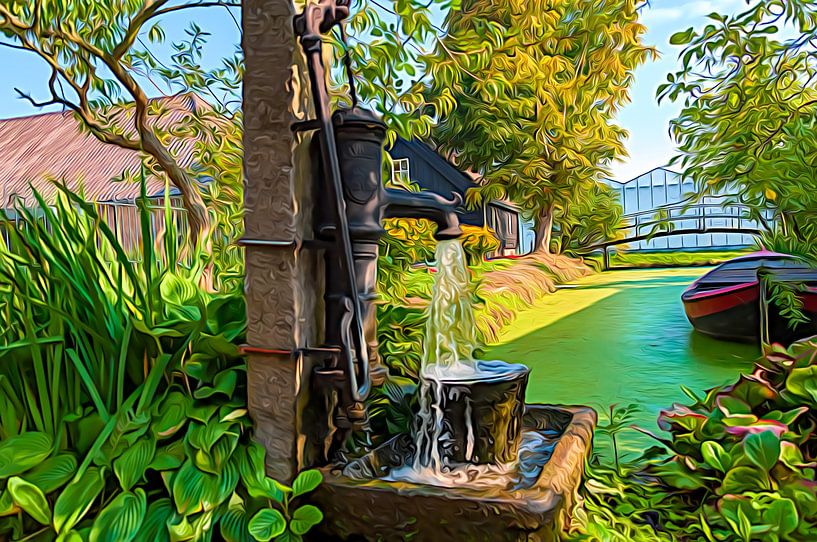 La peinture de la pompe à eau à l'ancienne par Nicolaas Digi Art