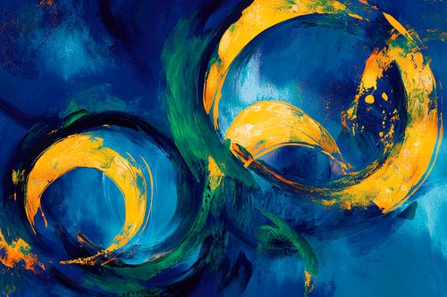 Abstracte kleuren en gebogen vormen