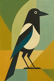 Geometrische Illustration der Elster. von Galerie Hoppenbrouwers