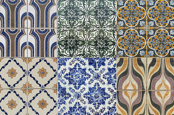 Portugiesische Azulejo-Fliesenkollektion als modernes horizontales Muster
