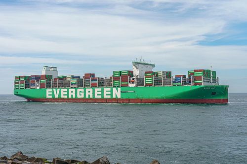 Containerschip EVER ALP van Evergreen Marine. van Jaap van den Berg